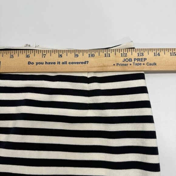 J. Crew Cotton Stretch Pencil Skirt Size 0 Navy Blue Striped Nautical Preppy‎ - Picture 13 of 15